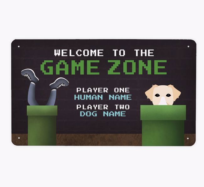 Game Zone: Personalized {breedFullName} Metal Sign